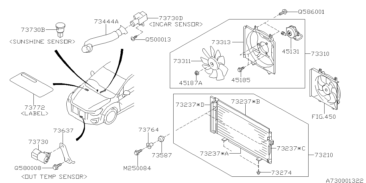 Diagram AIR CONDITIONER SYSTEM for your 2004 Subaru Forester   