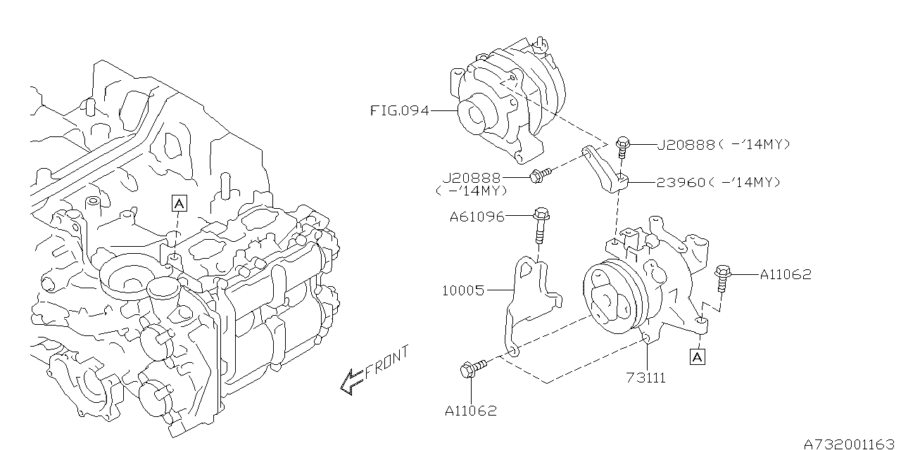 Diagram COMPRESSOR for your 2021 Subaru WRX Base  