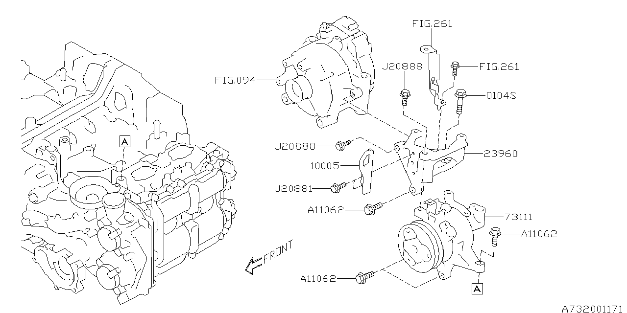 Diagram COMPRESSOR for your 2021 Subaru Impreza  LIMITED w/EyeSight SEDAN 