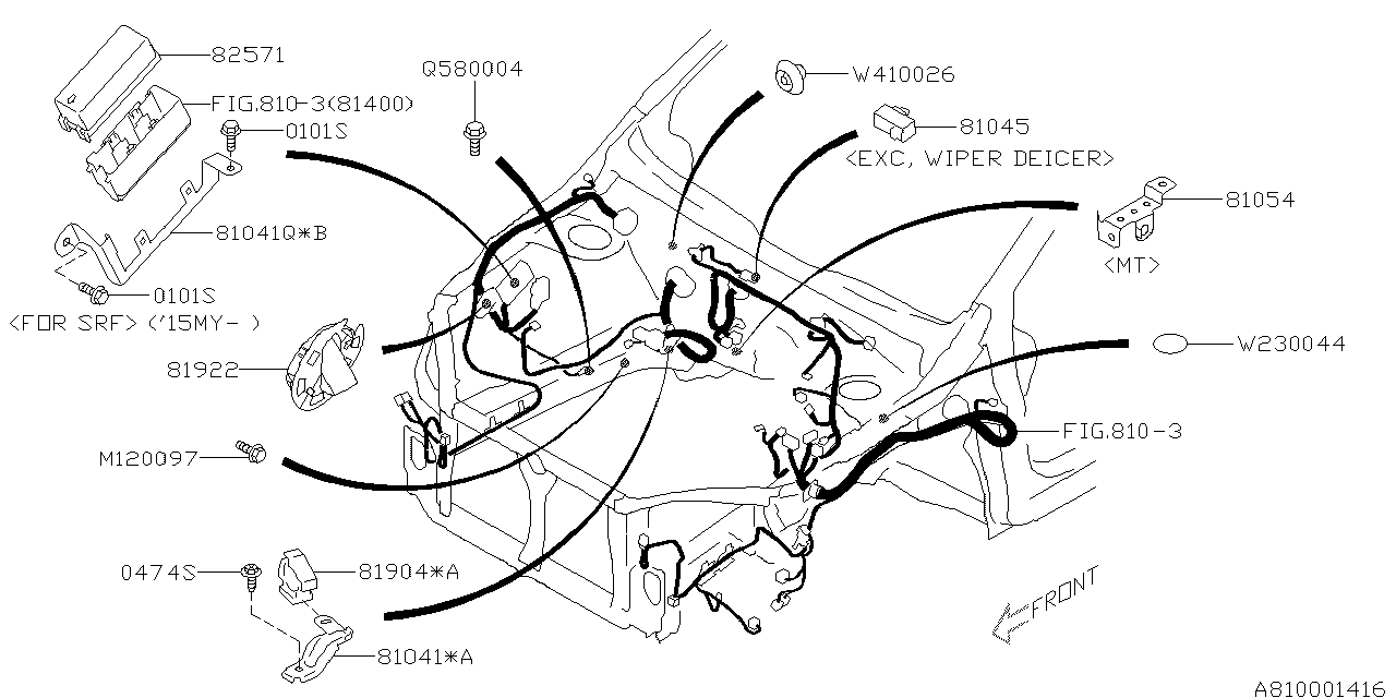 Diagram WIRING HARNESS (MAIN) for your 2001 Subaru STI   