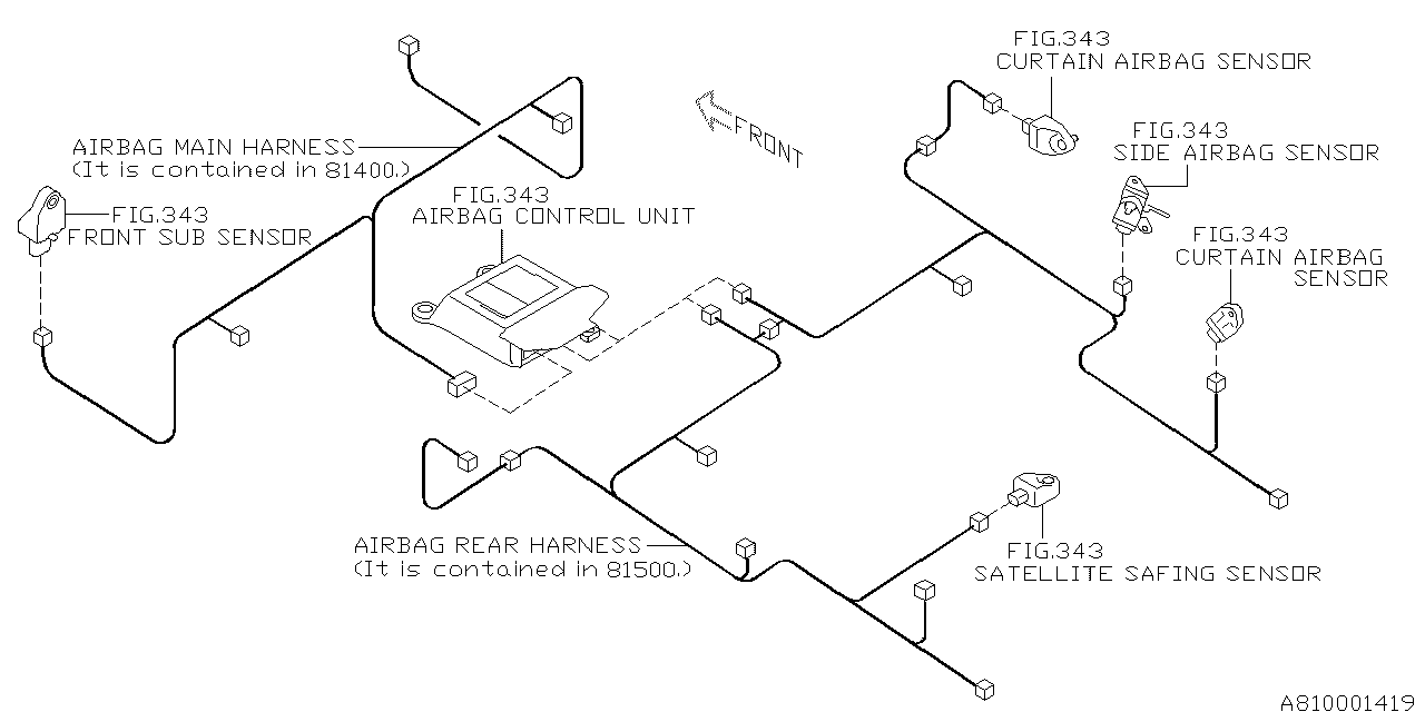 Subaru Crosstrek Wiring Harness (Rear). Electrical, MAIN - 81502FJ794