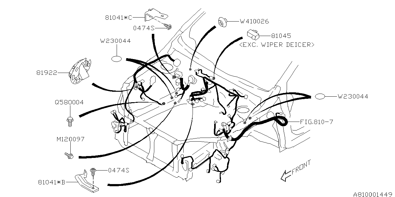 Diagram WIRING HARNESS (MAIN) for your 2000 Subaru WRX   