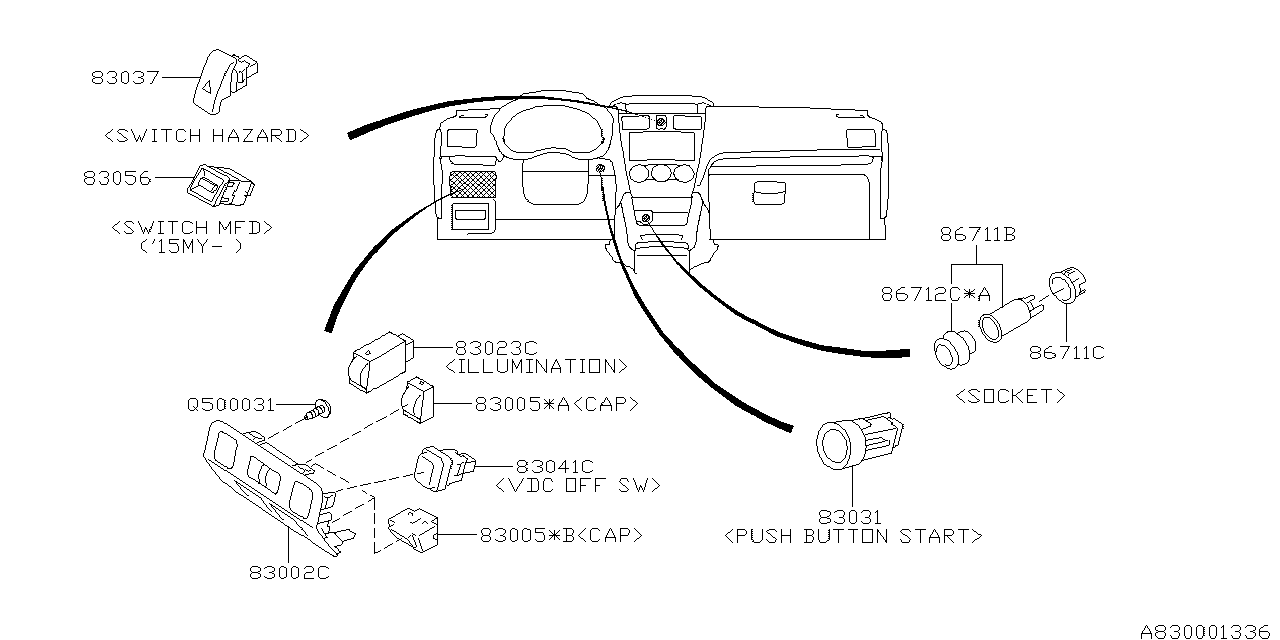 SWITCH (INSTRUMENTPANEL) Diagram