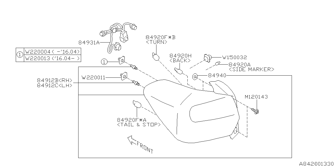 Diagram LAMP (REAR) for your 2004 Subaru Forester   