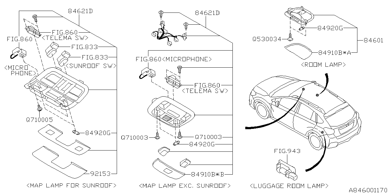 Diagram LAMP (ROOM) for your 2016 Subaru Crosstrek   