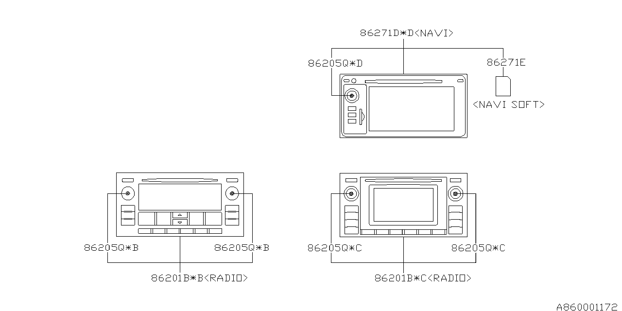 AUDIO PARTS (RADIO) Diagram