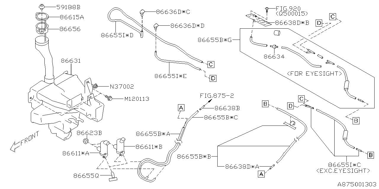 Diagram WINDSHIELD WASHER for your Subaru Crosstrek  