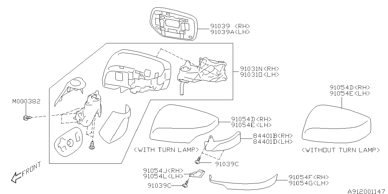 Diagram REAR VIEW MIRROR for your Subaru Crosstrek  