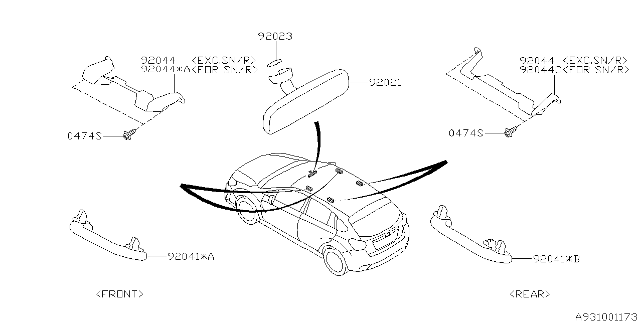 Diagram ROOM INNER PARTS for your 2021 Subaru Outback   