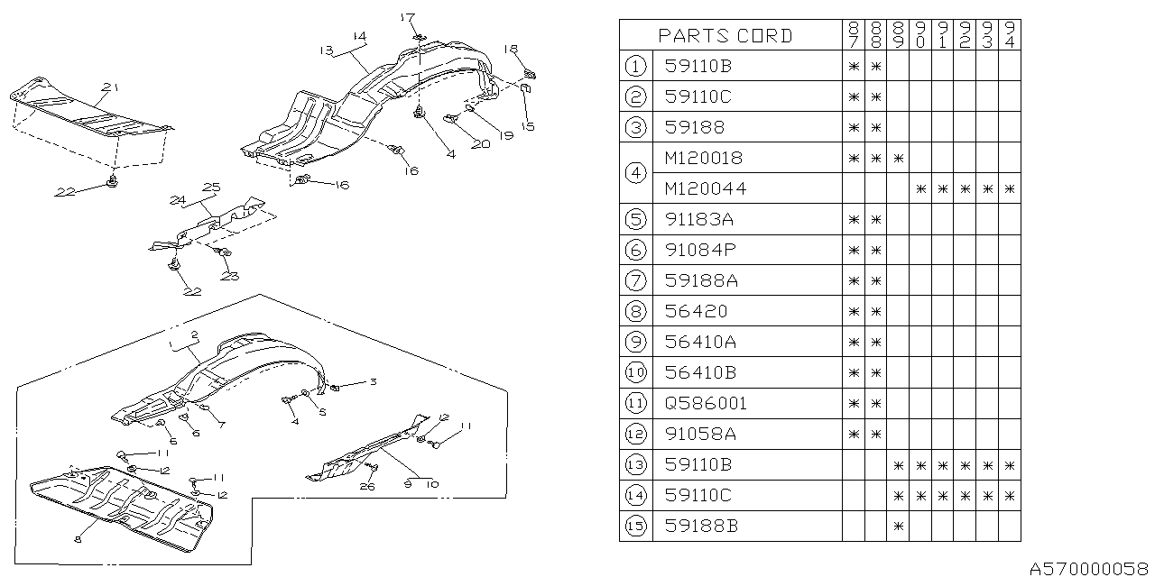 Diagram UNDER GUARD for your 2025 Subaru Solterra   