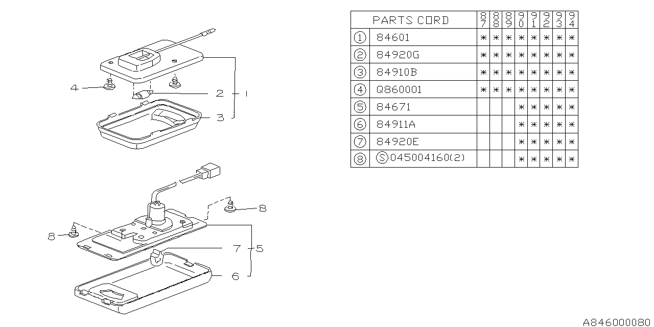 Diagram LAMP (ROOM) for your Subaru Crosstrek  