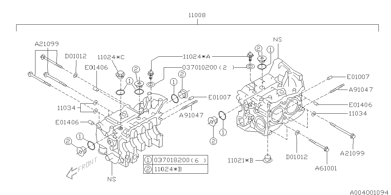 Diagram CYLINDER BLOCK for your 2018 Subaru Forester  Premium w/EyeSight 