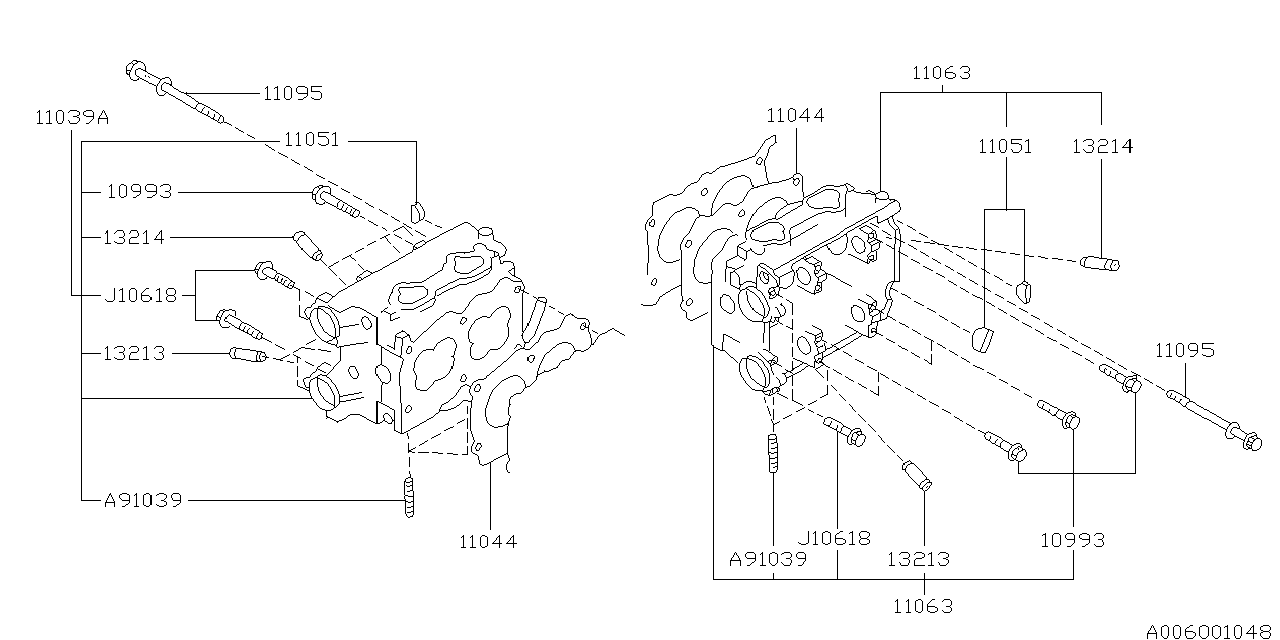 Diagram CYLINDER HEAD for your Subaru Baja  