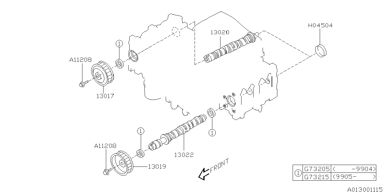 Diagram CAMSHAFT & TIMING BELT for your 2021 Subaru WRX Base  