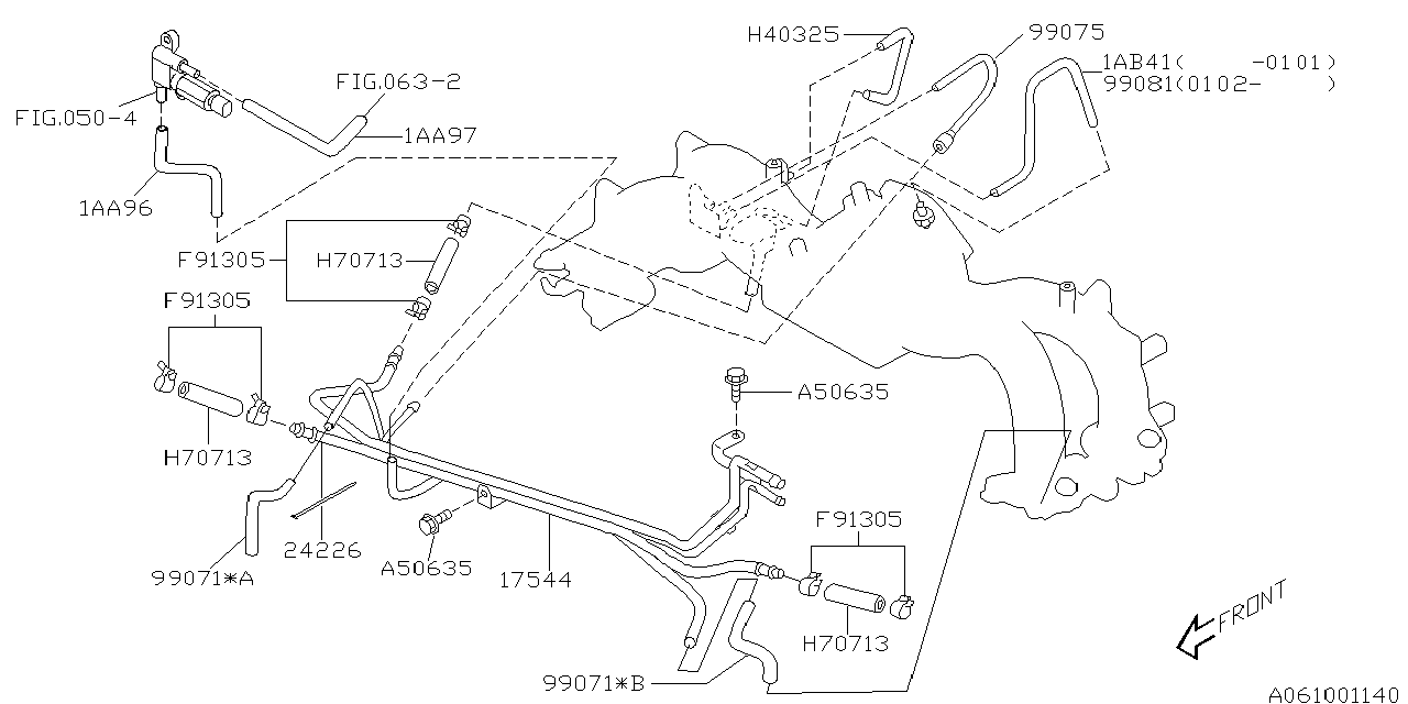 Diagram FUEL PIPE for your 2001 Subaru Forester  Sport 