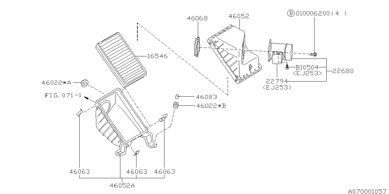 Diagram AIR CLEANER & ELEMENT for your 2020 Subaru STI   