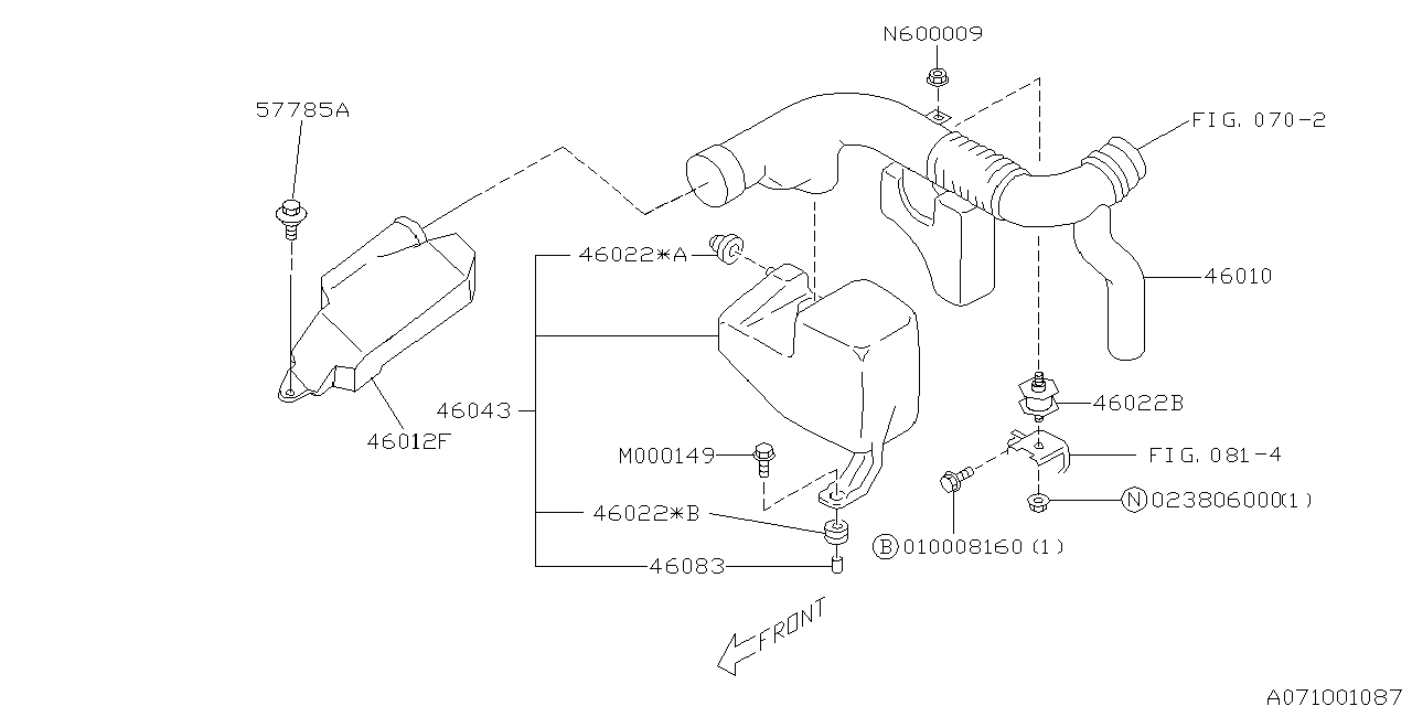 Diagram AIR INTAKE for your 2014 Subaru Tribeca   