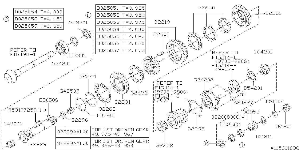 Diagram MT, DRIVE PINION SHAFT for your 2001 Subaru Impreza  Limited Wagon 