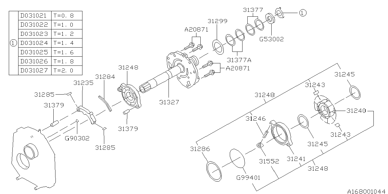 Diagram AT,OIL PUMP for your 1993 Subaru SVX   