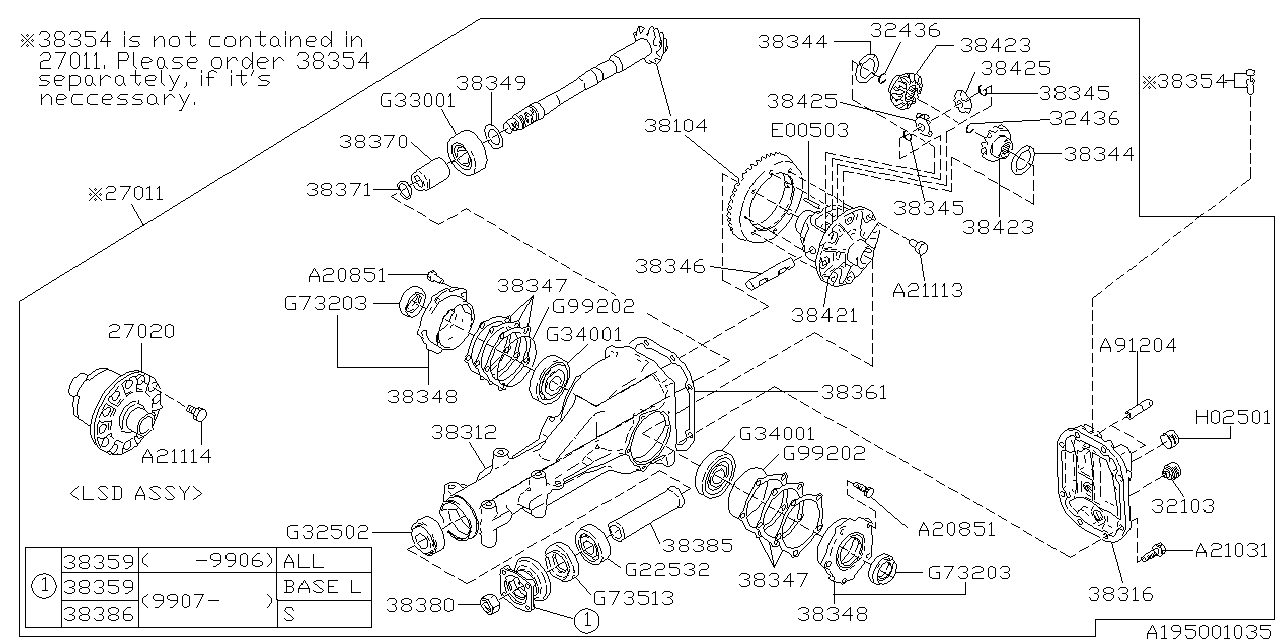 Diagram DIFFERENTIAL (INDIVIDUAL) for your 2014 Subaru Impreza  Limited Wagon 