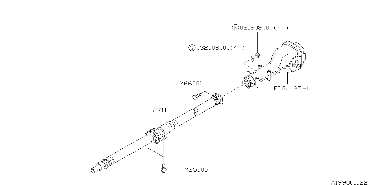 Diagram PROPELLER SHAFT for your Subaru