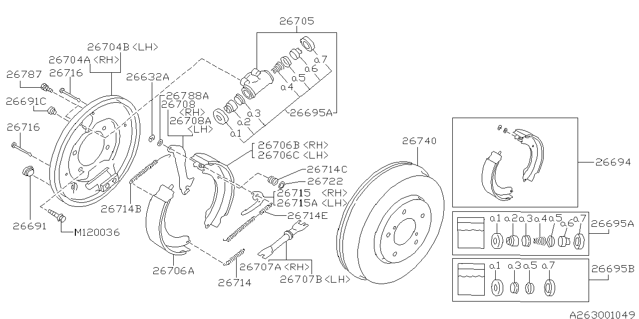 Diagram REAR BRAKE for your Subaru Impreza  Premium Wagon