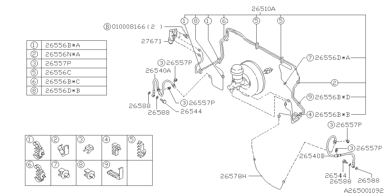 Diagram BRAKE PIPING for your Subaru