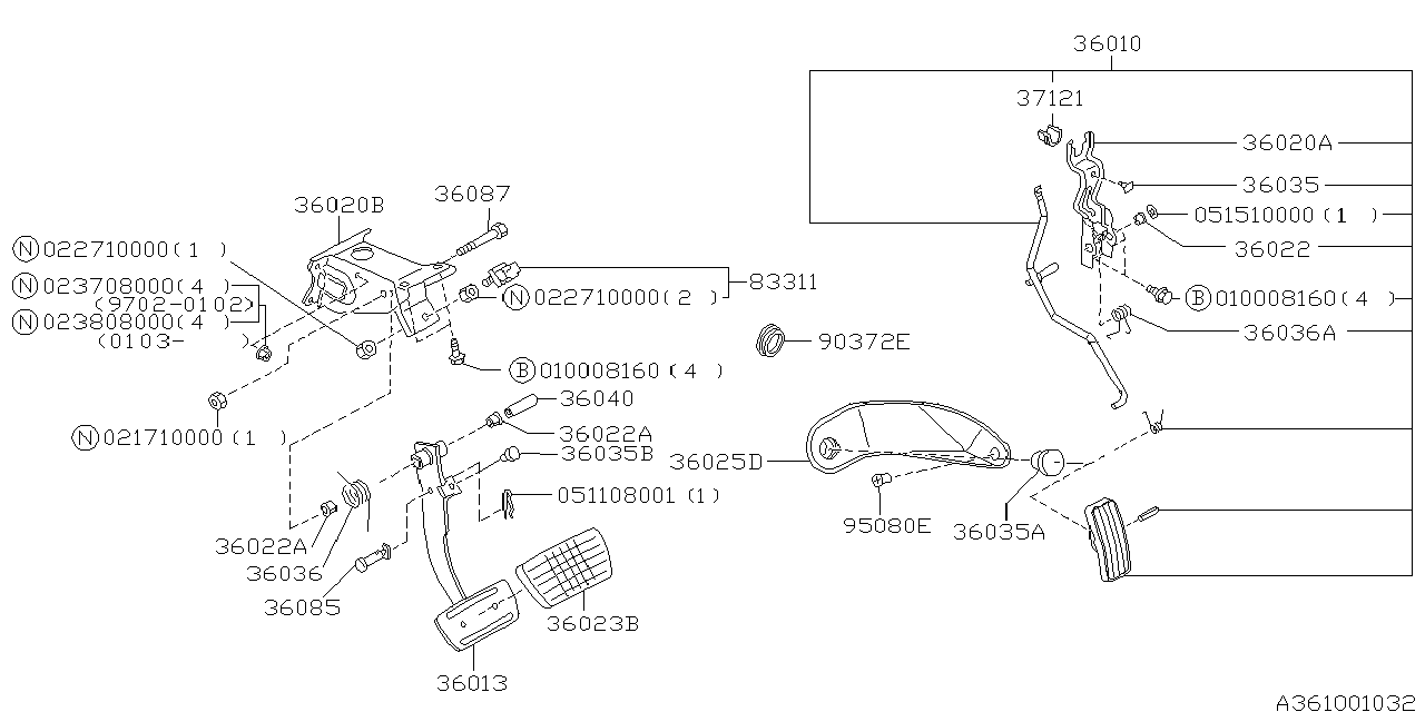 PEDAL SYSTEM (AT) Diagram