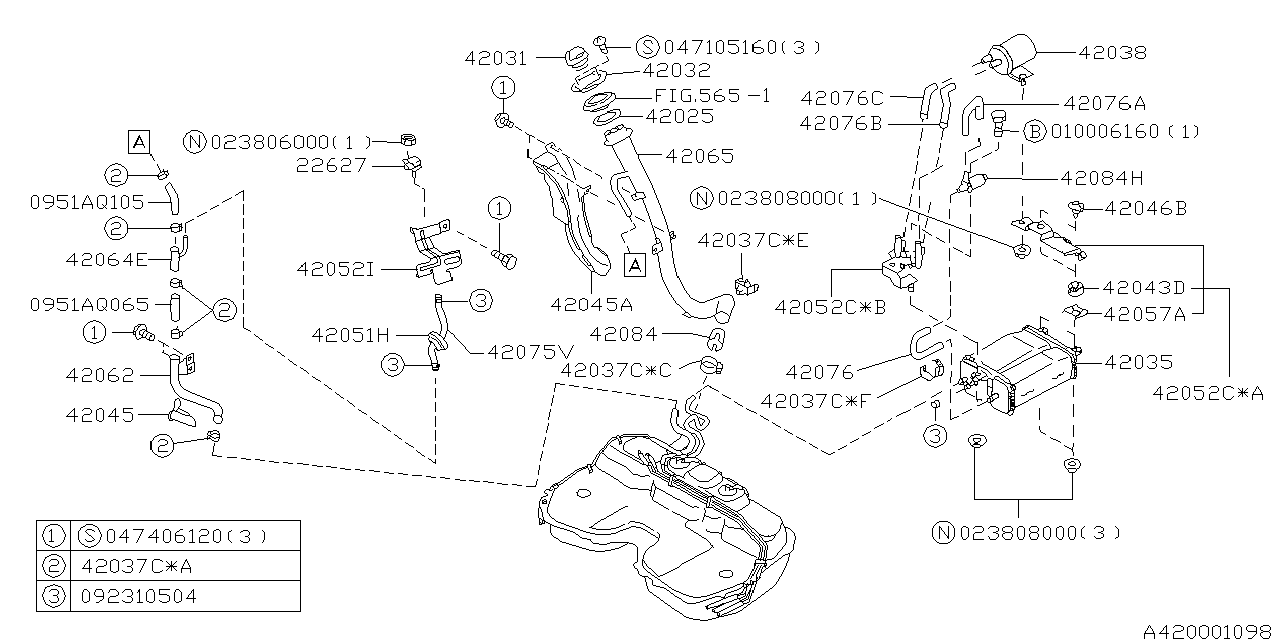 Diagram FUEL PIPING for your 1996 Subaru Impreza 2.2L MT 4WD LX Coupe 