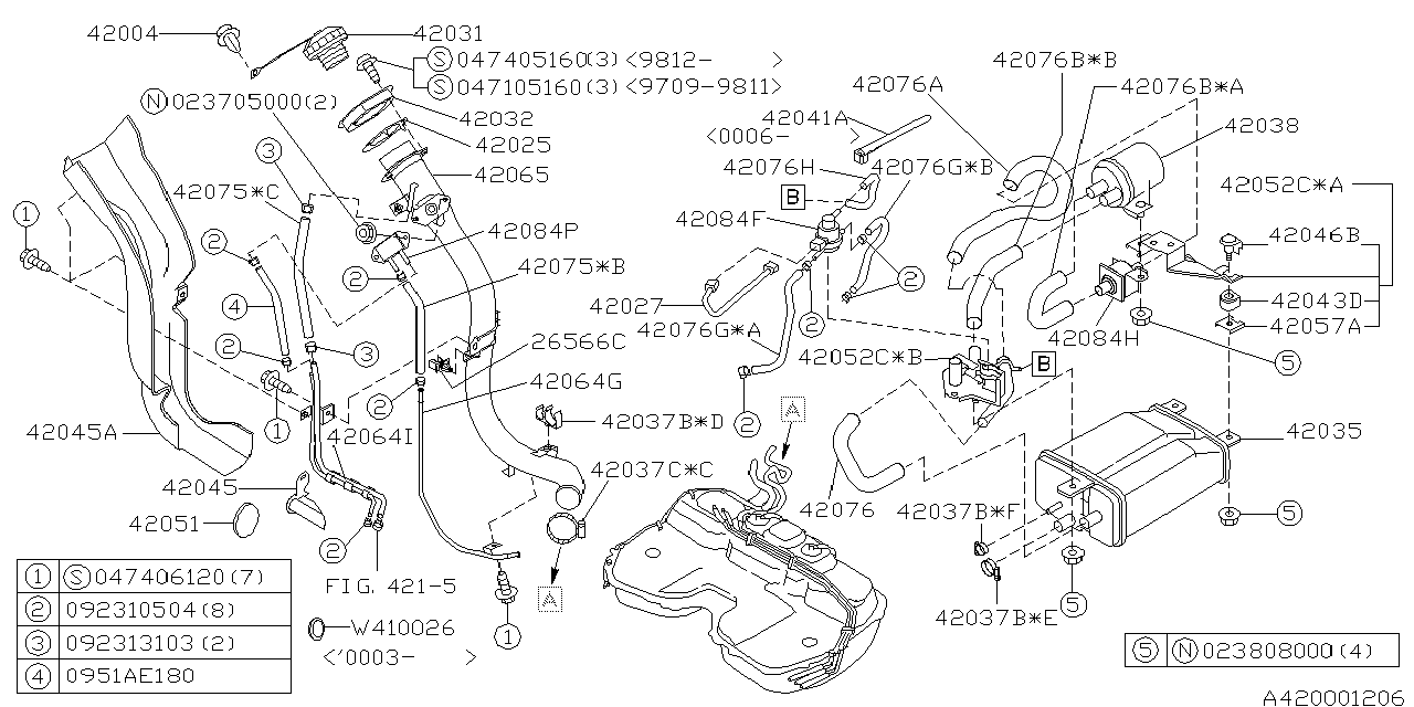 Diagram FUEL PIPING for your Subaru