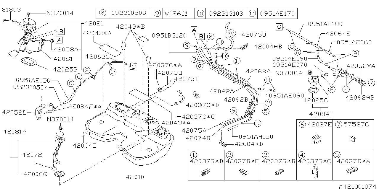 Diagram FUEL TANK for your Subaru Forester  