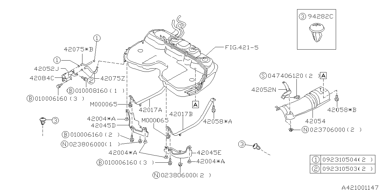 Diagram FUEL TANK for your Subaru