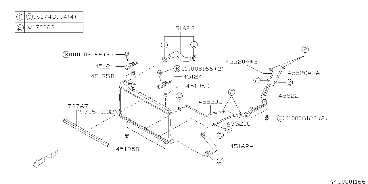 Diagram ENGINE COOLING for your 1999 Subaru Forester   