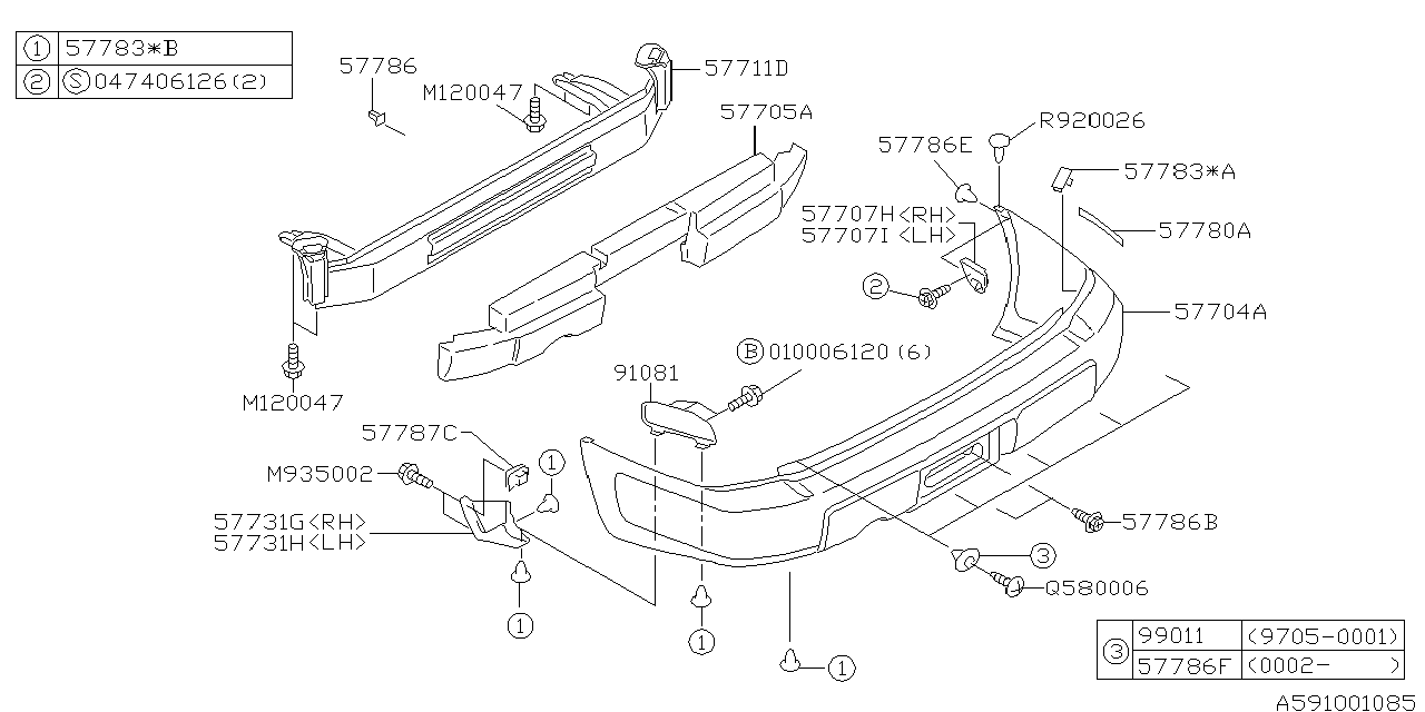 Diagram REAR BUMPER for your 2010 Subaru Impreza  Sedan 