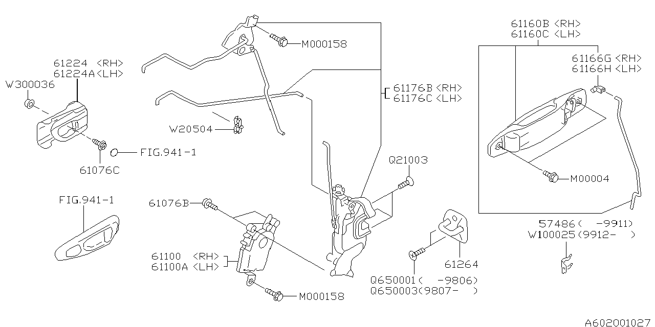 Diagram FRONT DOOR PARTS (LATCH & HANDLE) for your 2020 Subaru STI   