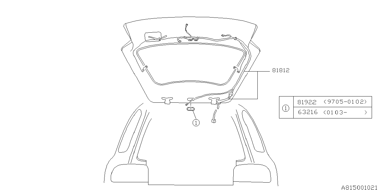 Diagram CORD (REAR) for your 2014 Subaru Impreza  Sedan 