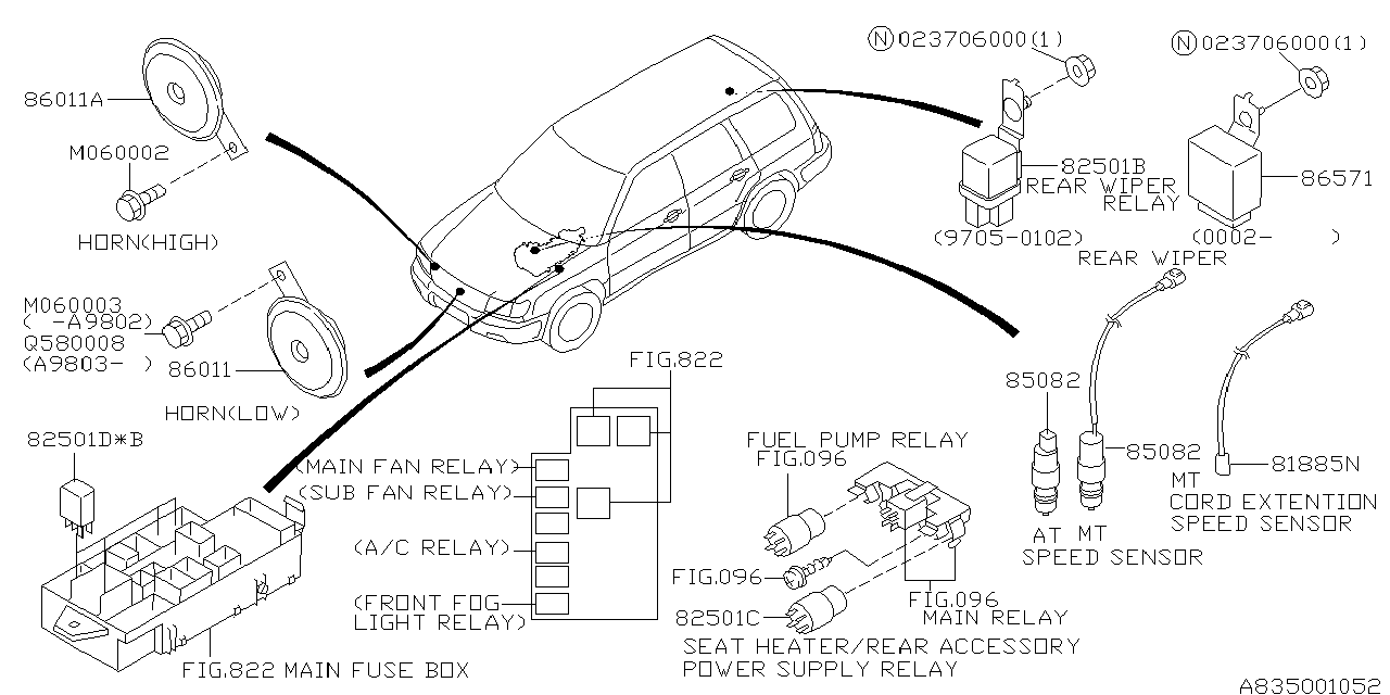 Diagram ELECTRICAL PARTS (BODY) for your 2022 Subaru Crosstrek  Limited w/EyeSight 