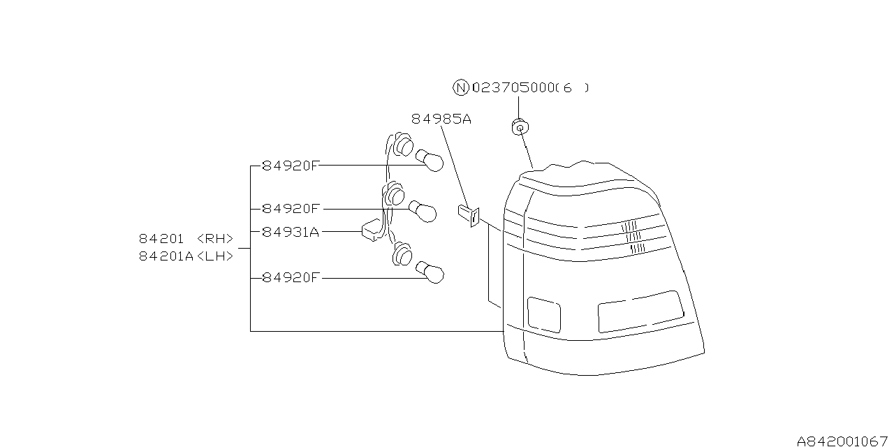 Diagram LAMP (REAR) for your Subaru