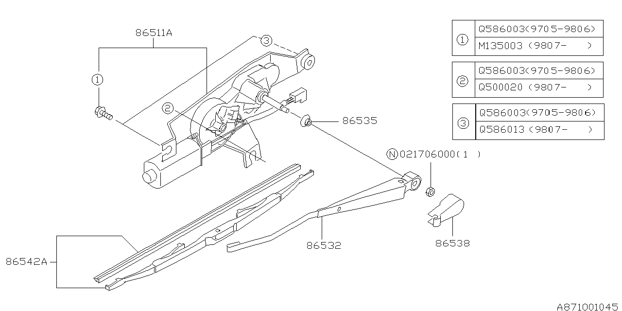 Diagram WIPER (REAR) for your Subaru Solterra  