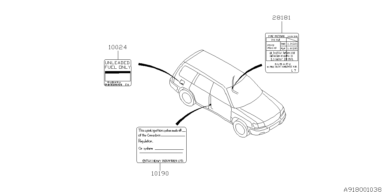 Diagram LABEL (CAUTION) for your 2017 Subaru Legacy  Sport Sedan 