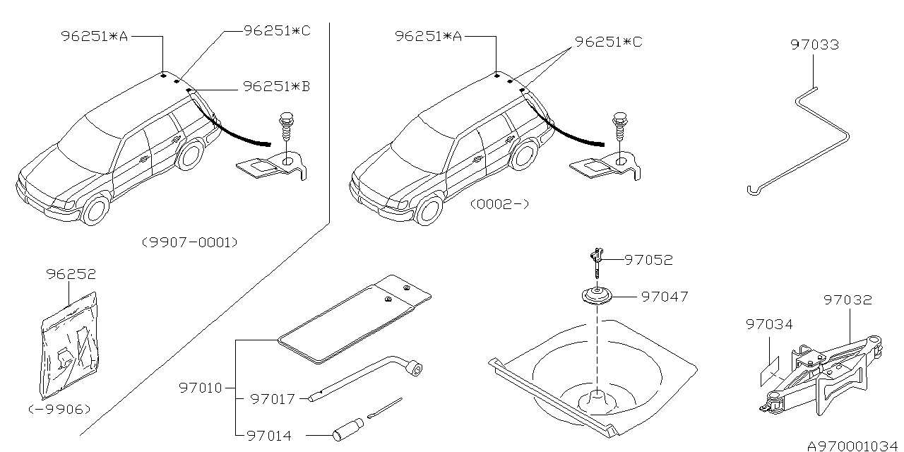 Diagram TOOL KIT & JACK for your Subaru