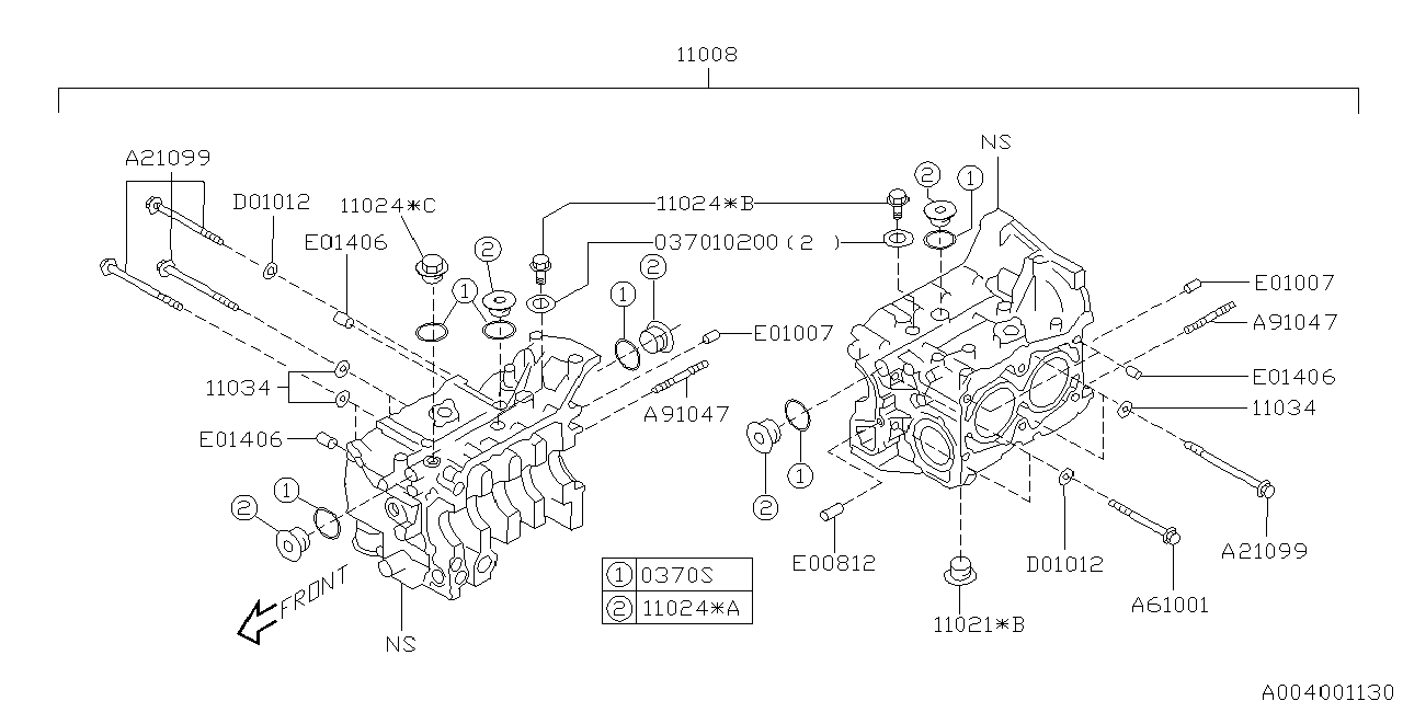 Diagram CYLINDER BLOCK for your 1992 Subaru SVX   