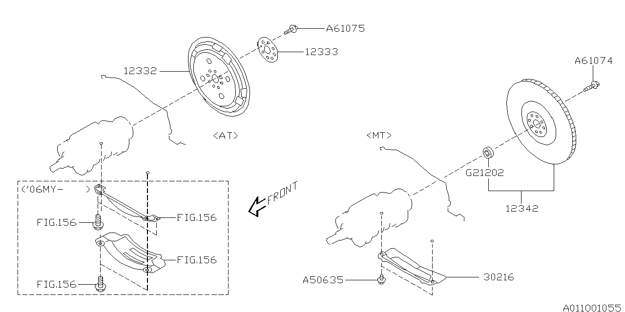 Diagram FLYWHEEL for your 2008 Subaru Forester   