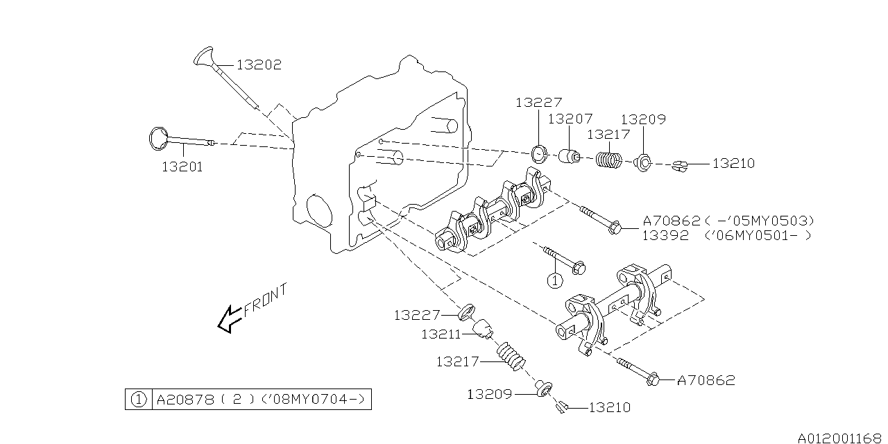 Diagram VALVE MECHANISM for your Subaru Forester  