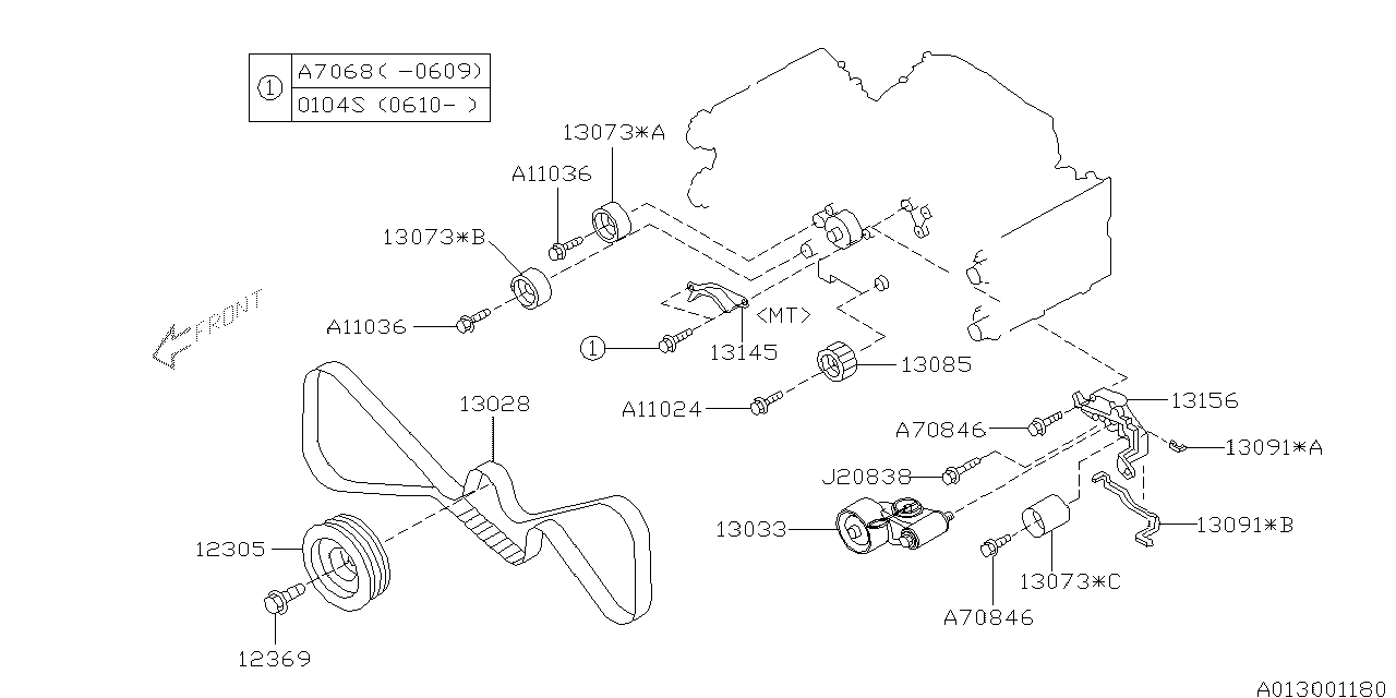 Diagram CAMSHAFT & TIMING BELT for your 2017 Subaru Forester  Premium w/EyeSight 