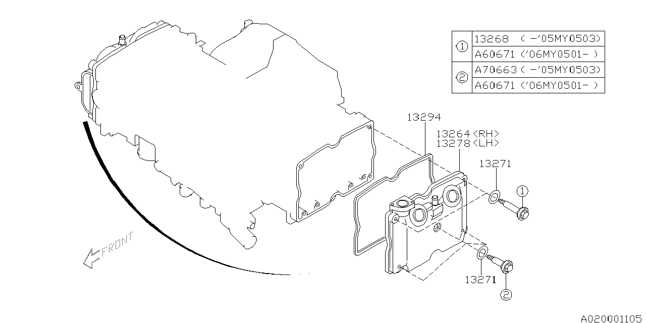 Diagram ROCKER COVER for your 2013 Subaru Legacy  Limited w/EyeSight SEDAN 