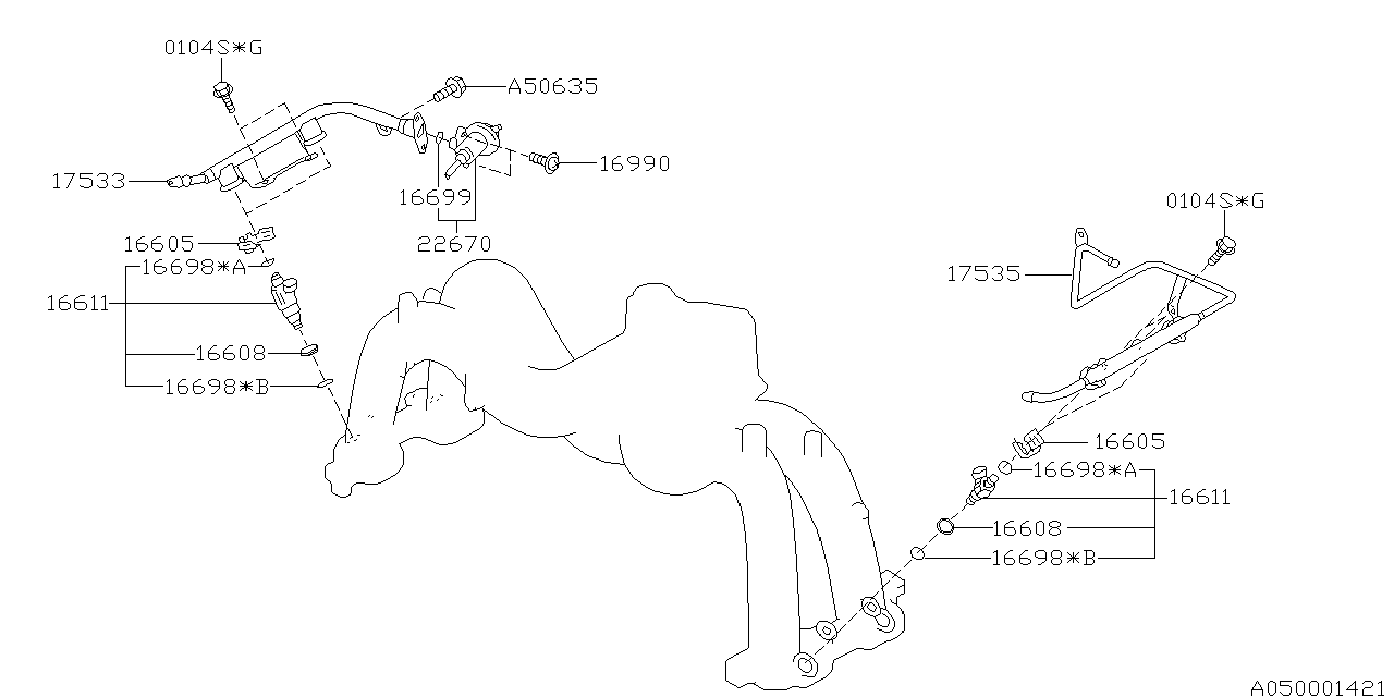 Diagram INTAKE MANIFOLD for your 2004 Subaru Outback 2.5L AT Limited Wagon 