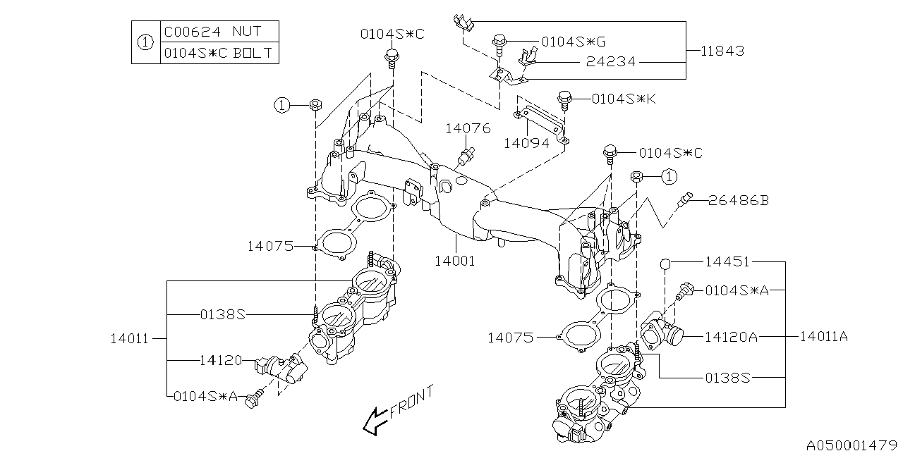 Diagram INTAKE MANIFOLD for your 2017 Subaru Forester  Premium w/EyeSight 