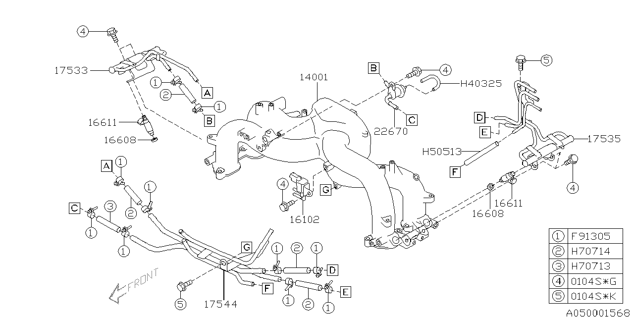 Diagram INTAKE MANIFOLD for your Subaru