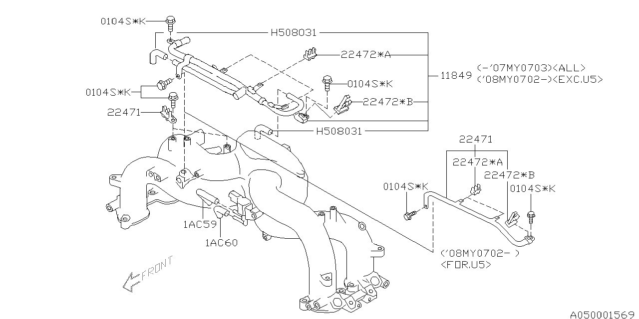 Diagram INTAKE MANIFOLD for your 2019 Subaru WRX Limited  